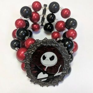 DISNEY Y2k NIGHTMARE BEFORE CHRISTMAS JACK SKELLINGTON BRACELET NBC Goth STRETCH